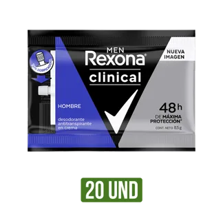 Desodorante Rexona Clinical Clean Hombre Sachet x20Un x8.5gr