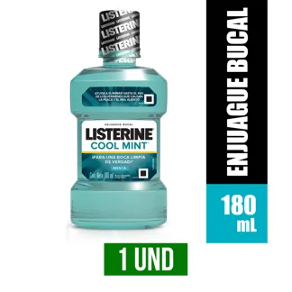 1Un Enjuague Bucal Listerine Cool Mint 12Un x180ml