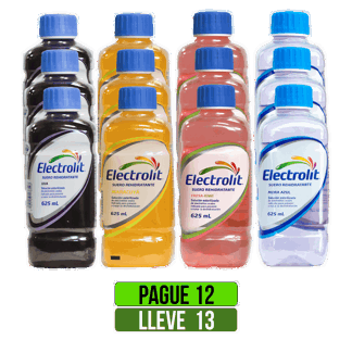 Pague 12 lleve 13 Un surtidas Suero Rehidratante Electrolit x625ml
