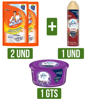 2Und Desen Mr Musculo DoyPack x250ml + Ambie Glade Aero x275ml Gts Ambien Glade Gel Pote x70gr