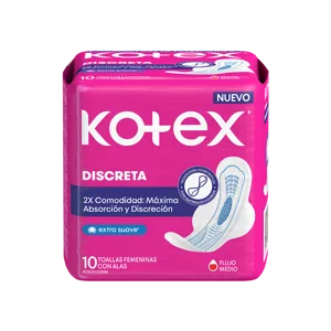 Toalla Higiénica Kotex Discreta Ultrafina Tela x10 Toallas