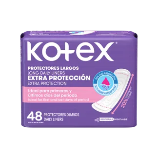 Protectores Kotex Diarios Largos x48 Protectores