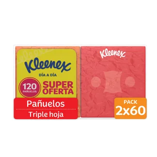 Oferta (Pañuelo Facial Kleenex Original Cubo x2Un x60 Pañuelos Precio Especial)