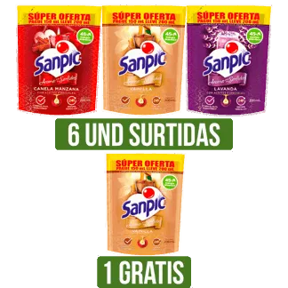 6Und Surtidas Limpiador Sanpic x200ml Gts Limpiador Sanpic x200ml