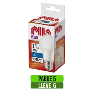 Pague 5 Lleve 6Und Bombillos Led Philips Pila 10W E27 Luz Clara