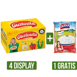 4Display Margarina Gustosita Barra x4Un x125gr Gts 1Un Arroz Diana x500gr
