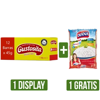 1Display Margarina Gustosita Barra x12Und x45gr Gts 1Und Arroz Diana x500gr
