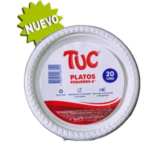 Plato Plástico Tuc 6" Blanco x20Un