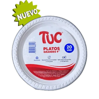 Plato Plástico Tuc 9" Blanco x20Un