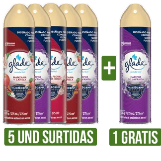 5 Und Ambientador Glade x275ml Gts Ambientador Glade Lavanda x275ml