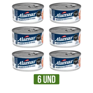 6Und Atún Alamar Bocados Agua x140gr