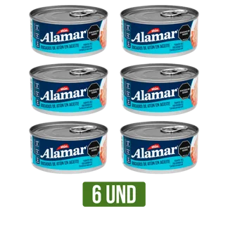 6Und Atún Alamar Bocados Aceite x140gr