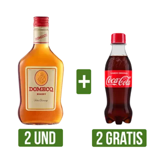 2 Und Brandy Domecq x375ml Gts 2 Und Gaseosa Coca-Cola Botella Pet x250ml