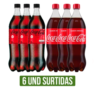 6Und Gaseosa Coca-Cola Surtida Botella Pet x1500ml