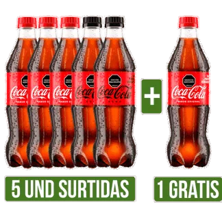 5Und Gaseosa Coca-Cola Surtidas x500ml Gts Original Botella Pet x500ml