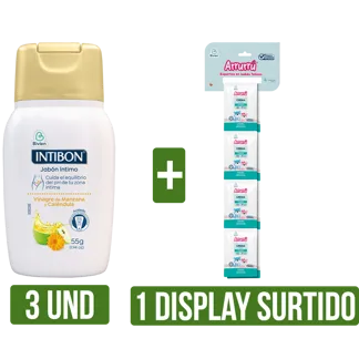 3 Und Toalli Húmedas Arrurrú Avena x20 + 1Display Arrurru Surtido (Shampoo/Crema) x25ml UNI