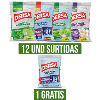 12Und Detergente AS Surtido x500gr Gts Detergente AS JabonRey x500gr