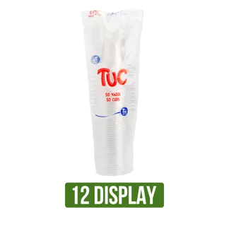 12Display Vaso Tuc 7 Onzas Transparente x50Und