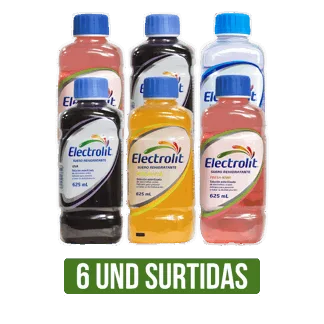 6 Und Suero Rehidratante Electrolit Surtido (Uva/Maracuya/Mora/Fresa) x625ml