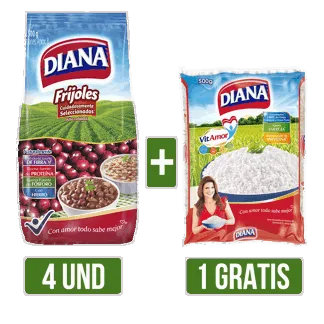 4Und Frijol Diana Bola Roja x500gr Gts Arroz Diana x500gr