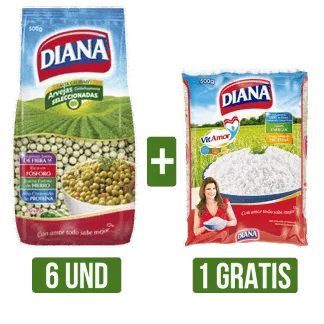 6Und Arveja Verde Diana x500gr Gts Arroz Diana x500gr