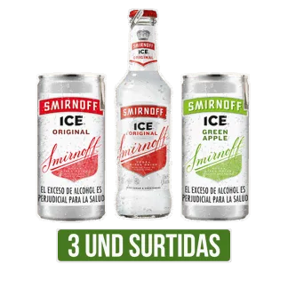 3Und Vodka Smirnoff Ice (Original/Green Apple)/(Lata x250ml/Botella x275ml)