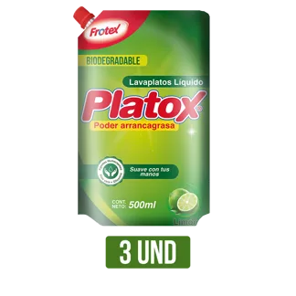 3Und Lavaplatos Platox Líquido Frotex Doypack x500ml