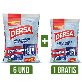 6Und Detergente AS Bicarbon + Jabón Rey x1000gr Gts Deterge AS Bicarbon + Jabón Rey x500gr