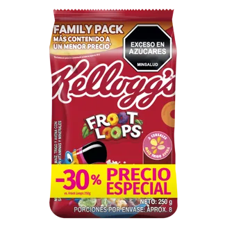 Oferta (Cereal Kellogg Froot Loops Bolsa x250gr Precio Especial 30% Descuento)