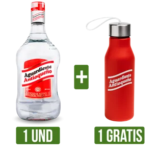 Aguardiente Antioqueño Tradicional Garrafa x2000ml Gts Botilo Rojo x600ml