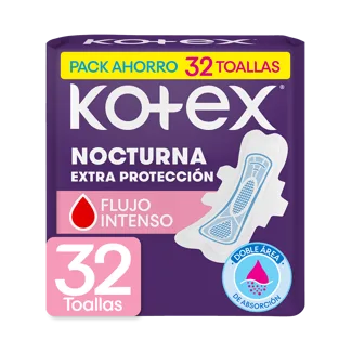Toalla Higiénica Kotex Nocturna Tela x32 Toallas