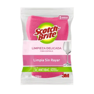 Fibra Esponja Scotch Brite Cero Rayas Rosa x1 Esponja