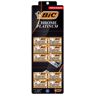 Cuchilla Rasuradora Bic Doble Filo Chrome Platinum x10Un x5 Cuchillas