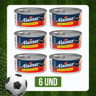 6 Und Atún Rallado Alamar En Aceite x150gr