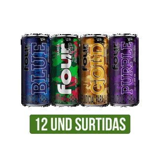 12Und Four Loko Surtido (Sandia/Green Apple/Ponche de Frutas/Purple/Blue/Gold) x473ml