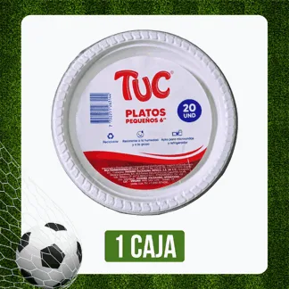 Caja Plato Plástico Tuc 6" Blanco x60Dp x20Un