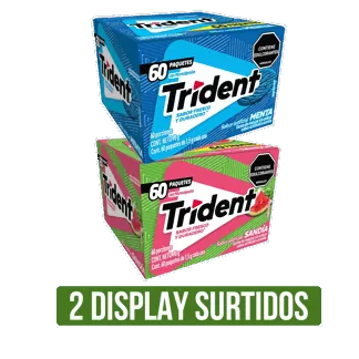 2Display Goma De Mascar Trident 1S Surtido x60Un x1.5gr
