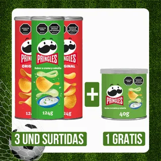 3Und Papas Fritas Pringles Surtidas (x124gr) Gts Papas Fritas Pringles x40gr