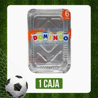 Caja Bandeja Domingo Aluminio Espagueti x12Dp x6Un