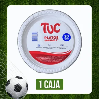 Caja Plato Plástico Tuc 9" Blanco x60Dp x20Un
