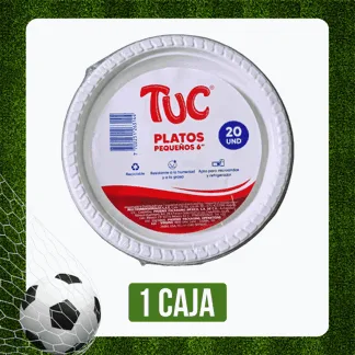 Caja Plato Plástico Tuc 6" Blanco x60Dp x20Un