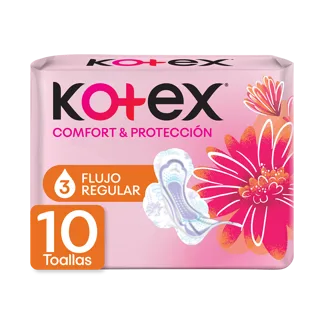 Toalla Higiénica Kotex Comfort & Protección Ultrafina Tela x10 Toallas