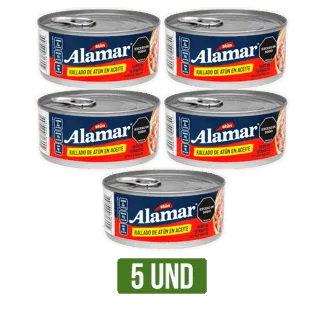 5 Und Atún Rallado Alamar En Aceite x150gr