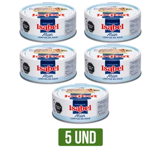 5 Und Atún Isabel Lomos Agua x142gr