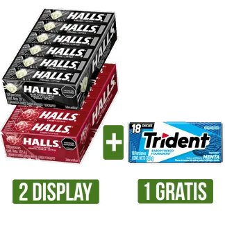 2Display Halls 9S Surtido x12Un x25.2gr Gts Trident Evup Surtido x30.6gr
