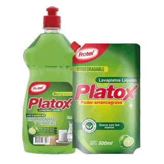 Oferta (Lavaplatos Líquido Platox Limón Bicarbonato x750ml + Platox Líquido DoyPack x500ml)