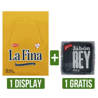 Margarina La Fina x20Und x125gr Gts 1Und Jabón Rey x300gr