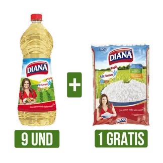 9Und Aceite Diana Vitaminas x450ml Gts 1Und Arroz Diana x500gr