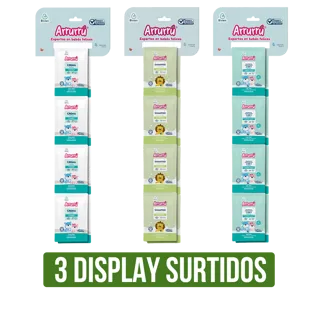 3 Display Crema Arrurrú Original/Shampoo Cabellos Claro/Baño Liquido 2 en 1 x8Un x25ml