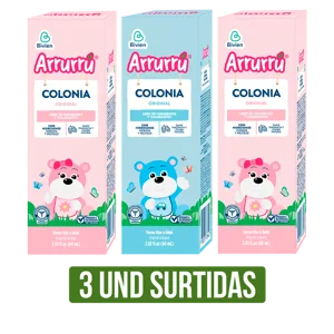3 Un Colonia Arrurrú Original Rosada/Azul x60ml